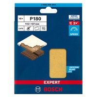 Bosch brusné papíry EXPERT C470 se 6 otvory pro vibrační brusky 115 × 107 mm, P180, 10 ks