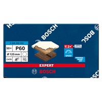 Bosch brusné papíry EXPERT C470 bez otvorů pro úhlové brusky a vrtačky 125 mm, P60, 50 ks