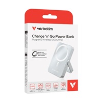 VERBATIM Powerbanka Charge 'n' Go, Magnetická, 10000 mAh, USB-C, Stojánek, Modrá