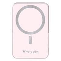 VERBATIM Powerbanka Charge 'n' Go, Magnetická, 10000 mAh, USB-C, Stojánek, Růžová