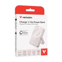 VERBATIM Powerbanka Charge 'n' Go, Magnetická, 10000 mAh, USB-C, Stojánek, Růžová