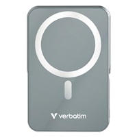 VERBATIM Powerbanka Charge 'n' Go, Magnetická, 10000 mAh, USB-C, Stojánek, Šedá