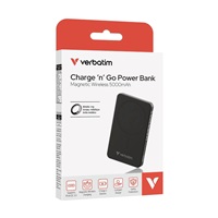 VERBATIM Powerbanka Charge 'n' Go Essentials, Magnetická, 5000 mAh, USB-C, Černá