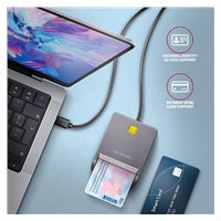 AXAGON CRE-SM3TC, USB-C FlatReader čítačka kontaktných kariet ID card (eID klient), kábel 1.2 m