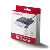 AXAGON CRE-SM3TC, USB-C FlatReader čítačka kontaktných kariet ID card (eID klient), kábel 1.2 m