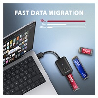 AXAGON ADM2-AM USB-A 10Gbps - M.2 NVMe & SATA SSD adaptér, kábel USB-A 10cm