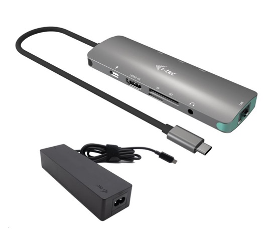 i-tec USB-C Metal Nano Docking Station 4K HDMI LAN with Power Delivery 100 W + Charger 100W