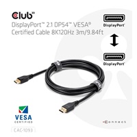 Club3D Kabel DisplayPort 2.1 na DisplayPort 2.1, VESA DP54, 4K240Hz/8K120Hz (M/M), 3m, černá