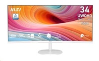 MSI LCD PRO MP341CQW, 34" 3440x1440 Curved, VA, 100Hz, 4ms, VESA 100x100mm, N/A, White