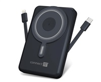 CONNECT IT Powerbanka TravelCharge, MagSafe, 10000mAh, USB-C, Lightning, Šedá