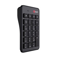 C-TECH Numerická kávesnice KBN-02WS, 23 kláves, Bezdrátová, Černá