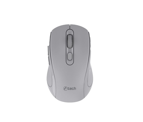 C-TECH myš Dual mode WLM-12GR, bezdrátová, 1600DPI, 6 tlačítek, šedá, USB nano receiver