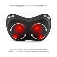 BAZAR - TrueLife RelaxBack B3 Charge - masážní polštář s dobíjecí baterií - Poškozený obal (Komplet)