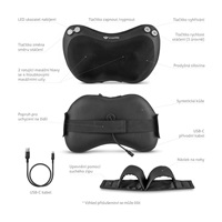 BAZAR - TrueLife RelaxBack B3 Charge - masážní polštář s dobíjecí baterií - Poškozený obal (Komplet)