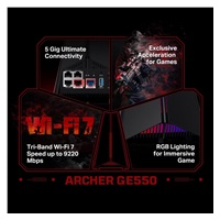 TP-Link Archer GE550 EasyMesh WiFi7 router (BE9300,2,4GHz/5GHz/6GHz,1x5GbEWAN,1x5GbELAN,3x2,5GbE,1xUSB3.0)