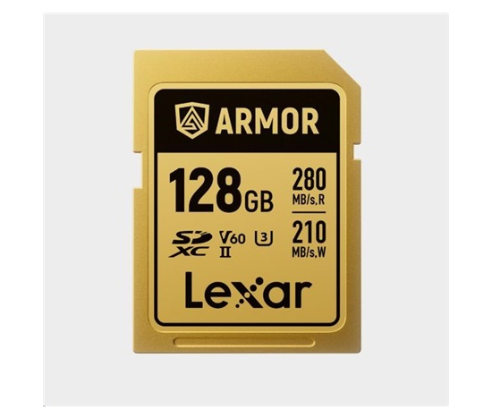 Lexar SDXC ARMOR Gold UHS-II U3, Stainless Steel, IP68 R280/W210 (V60) 128GB
