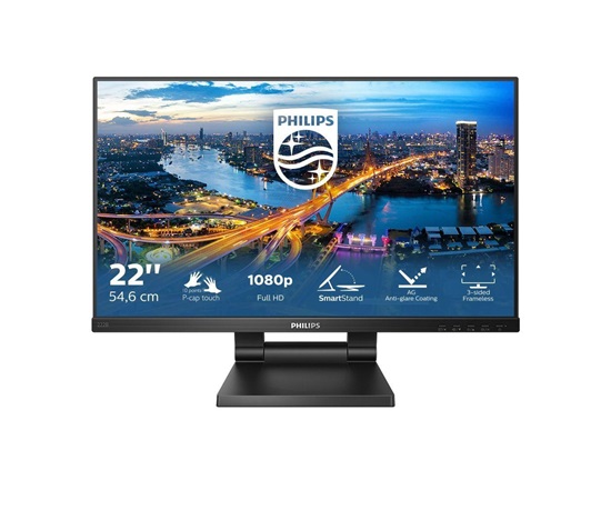 Philips MT 21,5" 222B1TC - 1920x1080,IPS,75Hz,Dotykový,D-Sub,HDMI,DP,USBhub,Repro