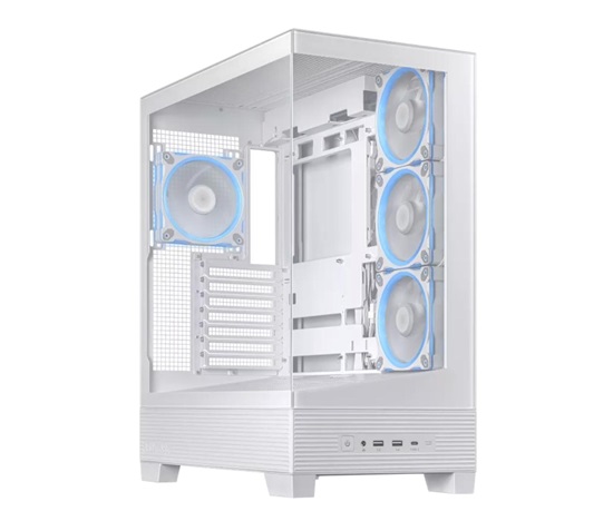 ASUS case A31 PLUS TG ARGB, Mid Tower, Průhledná bočnice, 4x120mm ARGB Fan, ARGB Hub, bílá