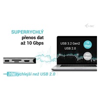 i-tec USB-C Metal Nano 3x Display Dock, 2x HDMI 1x USB-C video,PD 140W + Universal Charger 140 W