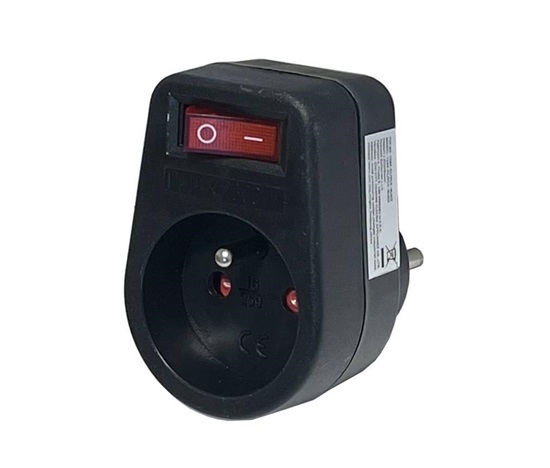 Konnoc DX-FZBK-01/01A rozbočka 1x zásuvka s vypínačem černá