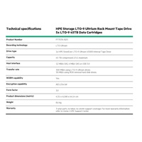 HPE Storage LTO-9 Ultrium Rack Mount Tape Drive 5x LTO-9 45TB Data Cartridges