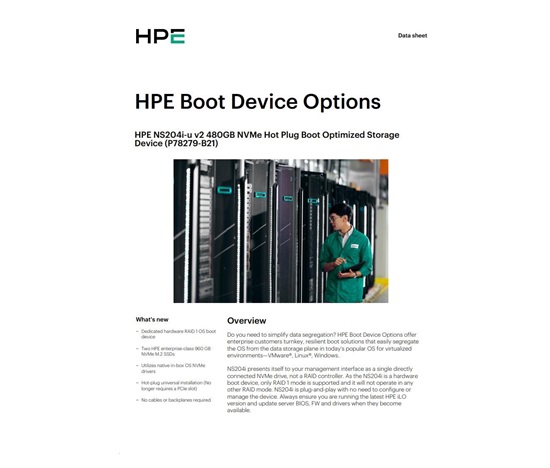 HHPE NS204i-u v2 480GB NVMe Hot Plug Boot Optimized Storage Device