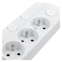 Solight 6z prodlužovací přívod, 3m, 3 x 1mm2, bílý, 6+1 vypínač