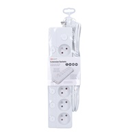 Solight 6z prodlužovací přívod, 3m, 3 x 1mm2, bílý, 6+1 vypínač