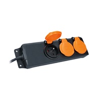 Solight prodlužovací přívod IP44, 3 zásuvky, gumový kabel, venkovní, 5m