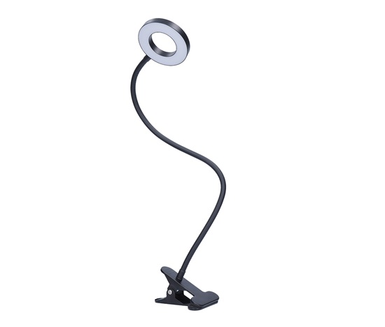 Solight LED stmívatelná stolní lampička s klipem, 300lm, nastavitelná teplota světla, USB