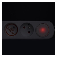 Solight 3z prodlužovací přívod s USB A+C nabíječkou 2.4A, 2m, 3 x 1mm2, bílý, vypínač