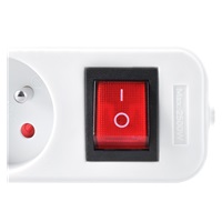 Solight prodlužovací přívod, 4 zásuvky, bílý, vypínač, 1,5m