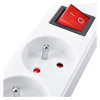 Solight prodlužovací přívod, 4 zásuvky, bílý, vypínač, 1,5m