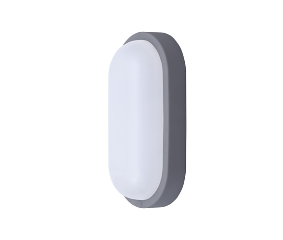 Solight LED venkovní osvětlení oválné, 13W, 910lm, 4000K, IP54, 21cm, šedá barva