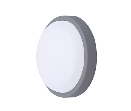 Solight LED venkovní osvětlení kulaté, 13W, 910lm, 4000K, IP54, 17cm, šedá barva
