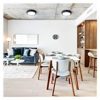 Solight LED mini panel CCT, přisazený, 12W, 900lm, 3000K, 4000K, 6000K, kulatý, černá barva