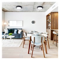 Solight LED mini panel CCT, přisazený, 18W, 1530lm, 3000K, 4000K, 6000K, kulatý, černá barva