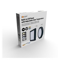 Solight LED mini panel CCT, přisazený, 18W, 1530lm, 3000K, 4000K, 6000K, kulatý, černá barva