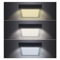 Solight LED mini panel CCT, přisazený, 24W, 1800lm, 3000K, 4000K, 6000K, čtvercový, černá barva
