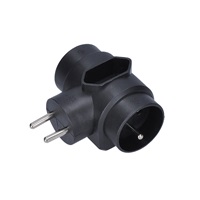 Solight rozbočka, 2,5A + 2x 10A, černá