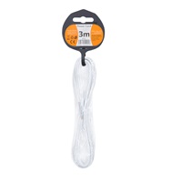 Solight flexo šňůra, 2x 0,75mm2, bílá, plochá, 3m