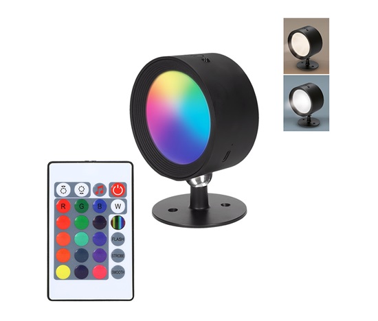 Solight LED nabíjecí RGB světlo, dálkový ovladač, Li-Ion, USB-C