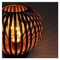 Solight kovová kulatá lucerna se žárovkou s micro LED, teplá bílá, měděná, 3xAA, 19cm