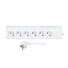 Solight 6z prodlužovací přívod, 2m, 3 x 1mm2, bílý, 6+1 vypínač