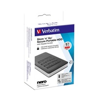 VERBATIM HDD 2.5" 1 TB vrátane.KEYPAD USB3.1 USB 3.0 GDPR