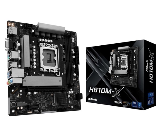 ASRock MB Sc LGA1851 H810M-X, Intel H810, 2xDDR5, 1xDP, 1xHDMI, 1xVGA, mATX