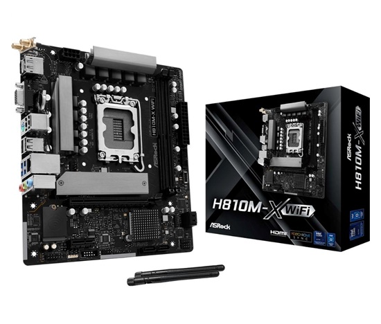 ASRock MB Sc LGA1851 H810M-X WIFI, Intel H810, 2xDDR5, 1xDP, 1xHDMI, 1xVGA, WiFi, mATX