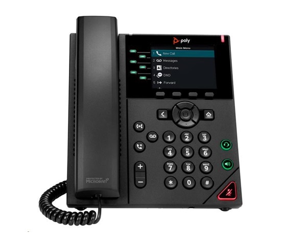 BAZAR - Poly VVX 350 6linkový IP telefon, PoE - Rozbaleno (Komplet)