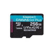 Kingston MicroSDXC karta 256GB Canvas Go! Plus, R:200/W:160MB/s, Class 10, UHS-I, U3, V30, A2 + Adaptér