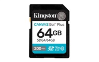 Kingston SDXC karta 64GB Canvas Go! Plus, R:200/W:160MB/s, Class 10, UHS-I, U3, V30